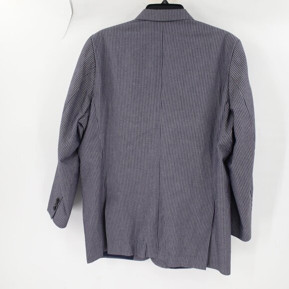 Studiosuits Sport Coat Men's 44/45 Seersucker Solbiati Zefiro striped peak lapel - Picture 3 of 10